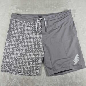 SEC 119 Board Shorts Men's 44 Gray 8.5" Inseam Beach Pool Casual Grateful Dead